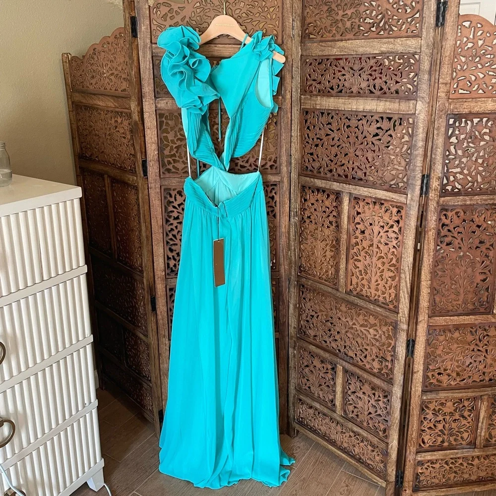 NEW NWT PatBO FLUTTER SLEEVE MAXI AZALEA - Picture 5 of 5